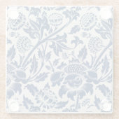Intricate blue floral pattern on light background glazen onderzetter (Achterkant)