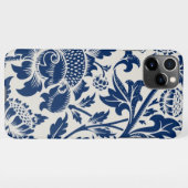 Intricate blue floral pattern on light background iPhone hoesje (Achterkant horizontaal)