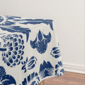 Intricate blue floral pattern on light background tafelkleed (Voorbeeld)
