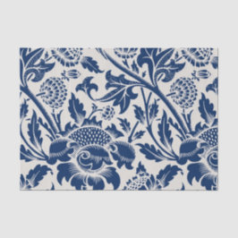 Intricate blue floral pattern on light background tissuepapier