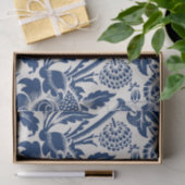 Intricate blue floral pattern on light background tissuepapier (Geschenk)