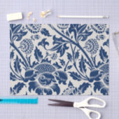 Intricate blue floral pattern on light background tissuepapier (Craft)