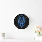 Intricate Blue Gemini Zodiac op Black Ronde Klok (Huis)