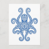 Intricate Blue Octopus Briefkaart (Voorkant)