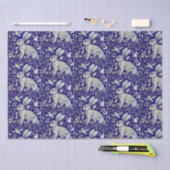 Intricate Blue Rabbit Bird Morris Style Pattern Tissuepapier (Craft)