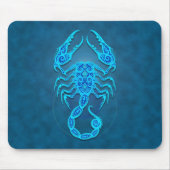 Intricate Blue Tribal Scorpio Muismat (Voorkant)