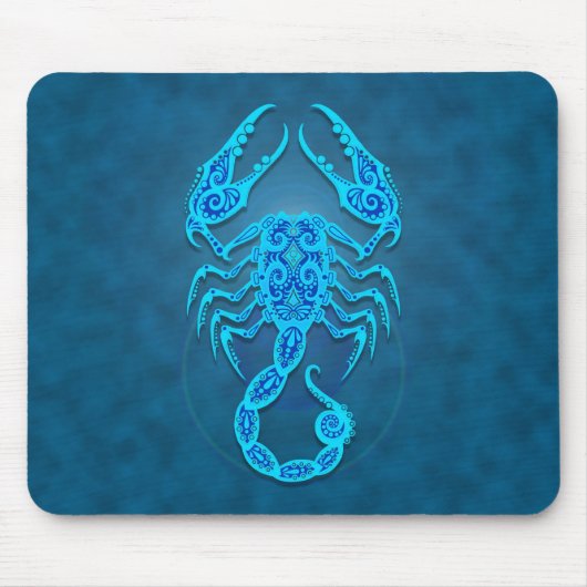 Intricate Blue Tribal Scorpio Muismat (Voorkant)