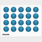 Intricate Blue Tribal Scorpio Ronde Sticker (Vel)