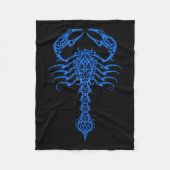 Intricate Blue Tribal Scorpion Fleece Deken (Voorkant)