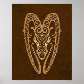 Intricate Brown Aries Zodiac Poster (Voorkant)