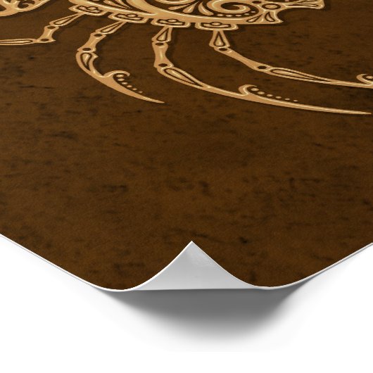 Intricate Brown Cancer Zodiac Poster (Hoek)