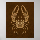 Intricate Brown Cancer Zodiac Poster (Voorkant)