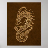 Intricate Brown Capricorn Zodiac Poster (Voorkant)