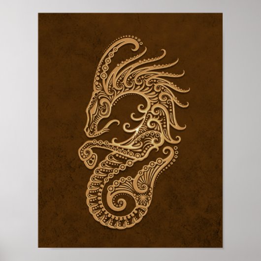 Intricate Brown Capricorn Zodiac Poster (Voorkant)