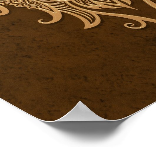 Intricate Brown Leo Zodiac Poster (Hoek)