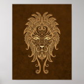 Intricate Brown Leo Zodiac Poster (Voorkant)