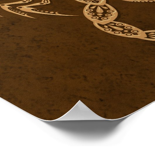 Intricate Brown Scorpio Zodiac Poster (Hoek)