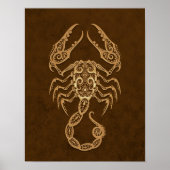 Intricate Brown Scorpio Zodiac Poster (Voorkant)