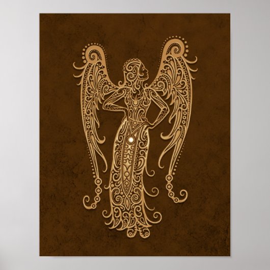 Intricate Brown Virgo Zodiac Poster (Voorkant)