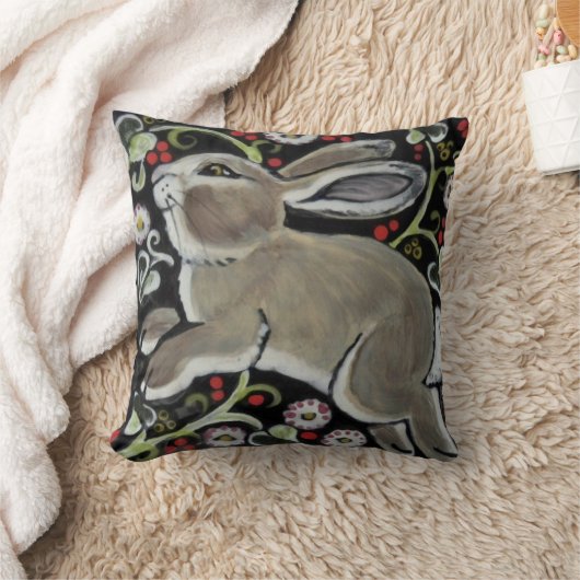 Intricate Bunny Rabbit Kerstwinter Pillow Kussen (Deken)