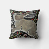 Intricate Bunny Rabbit Kerstwinter Pillow Kussen (Achterkant)