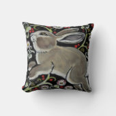 Intricate Bunny Rabbit Kerstwinter Pillow Kussen (Voorkant)
