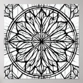 Intricate Cathedral Line Pattern: Stained-Glass Poster (Voorkant)