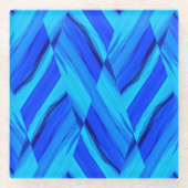 Intricate Cobalt Blue Marble Pattern Glazen Onderzetter (Voorkant)