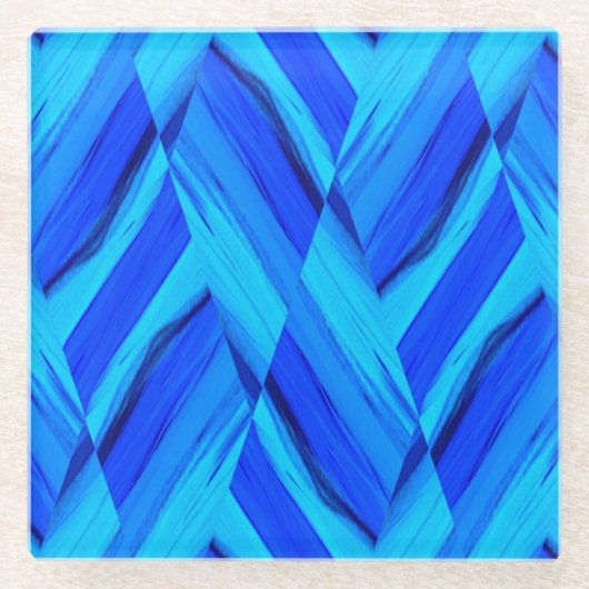 Intricate Cobalt Blue Marble Pattern Glazen Onderzetter (Voorkant)