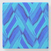 Intricate Cobalt Blue Marble Pattern Stenen Onderzetter (Voorkant)