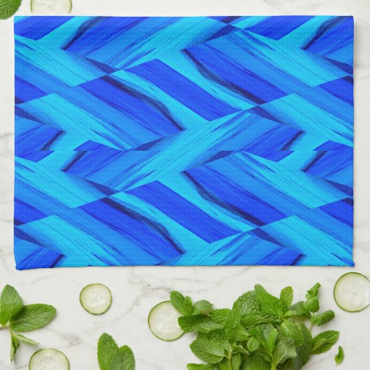 Intricate Cobalt Blue Marble Pattern Theedoek (Gevouwen)