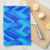 Intricate Cobalt Blue Marble Pattern Theedoek (Quarter Fold)