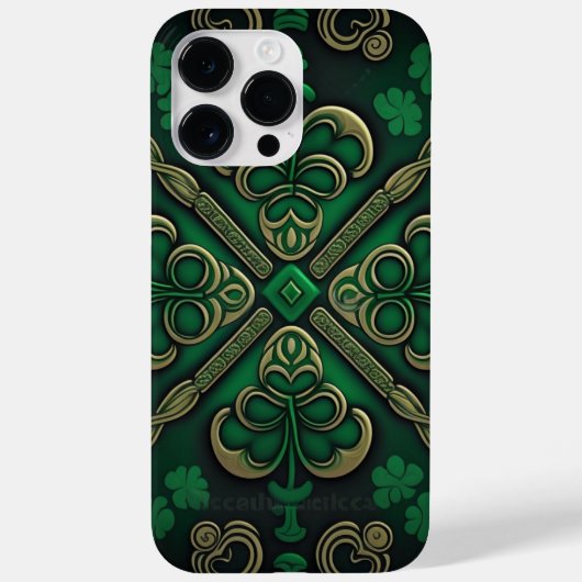 INTRICATE DARK GREEN IRISH SHAMROCKS Case-Mate iPhone CASE (Achterkant)