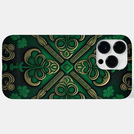 INTRICATE DARK GREEN IRISH SHAMROCKS Case-Mate iPhone CASE (Achterkant (horizontaal))