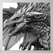 Intricate Fantasy Illustration: Detailed Dragon Poster (Voorkant)
