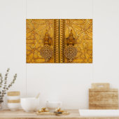 Intricate filigree gates of the Fez palace Poster (Keuken)