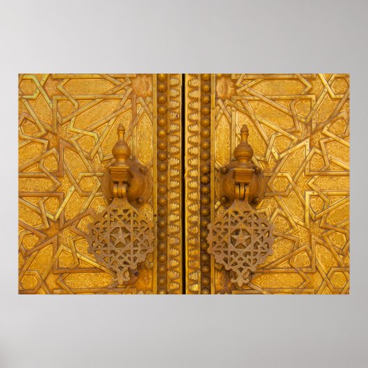 Intricate filigree gates of the Fez palace Poster (Voorkant)