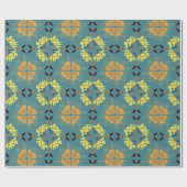 Intricate floral and geometric pattern with orange cadeaupapier (Vlak)