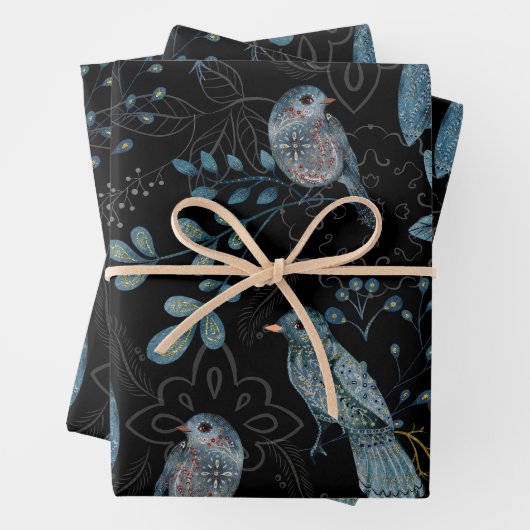 Intricate floral and paisley pattern inpakpapier vel (In situ)