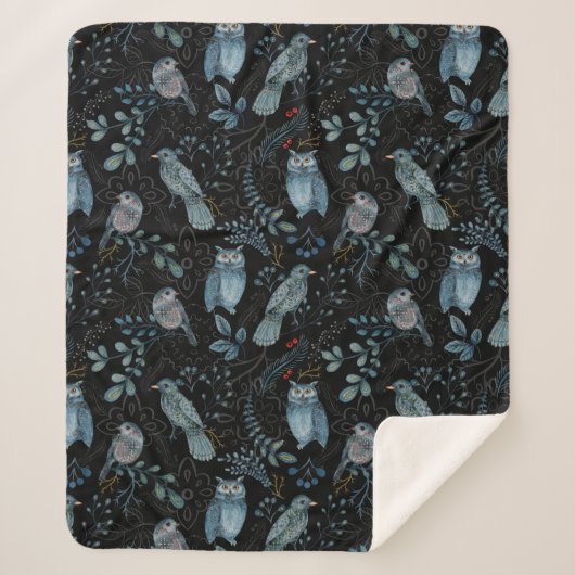 Intricate floral and paisley pattern sherpa deken (Voorkant)