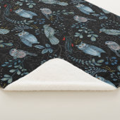 Intricate floral and paisley pattern sherpa deken (3/4)