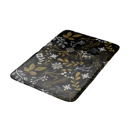 Intricate floral pattern with gold and white  badmat