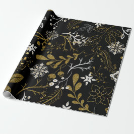 Intricate floral pattern with gold and white  cadeaupapier