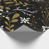Intricate floral pattern with gold and white cadeaupapier (Hoek)