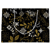 Intricate floral pattern with gold and white  groot cadeauzakje (Voorkant)
