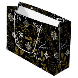 Intricate floral pattern with gold and white  groot cadeauzakje