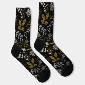Intricate floral pattern with gold and white  sokken (Rechts)