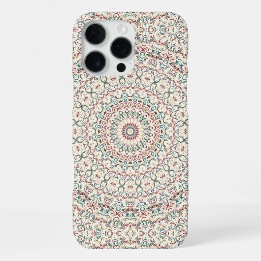 Intricate Geometric Mandala in Teal, Rose, & Sand iPhone Hoesje (Achterkant)