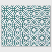 Intricate geometric pattern with teal interconnect cadeaupapier (Vlak)
