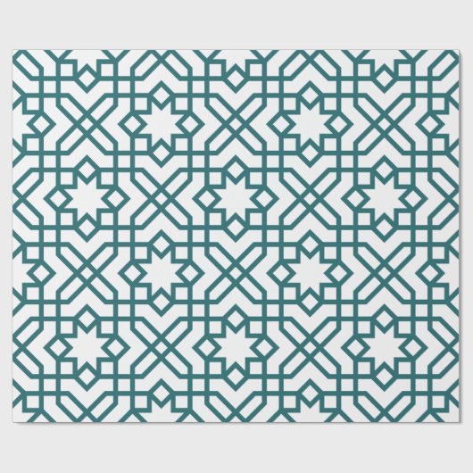 Intricate geometric pattern with teal interconnect cadeaupapier (Vlak)